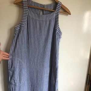 Linen Blue and White Striped Dress